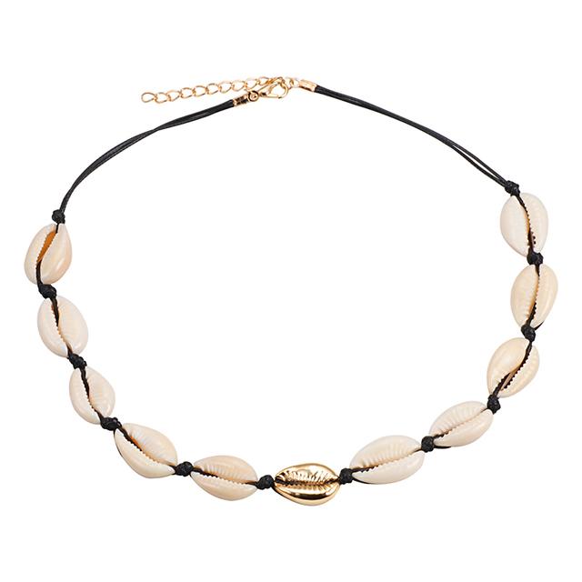 Conch Seashell Necklace Women Jewelry Summer Beach Shell Choker Bohemian Rope Cowrie Beaded Necklaces Handmade Collar Female