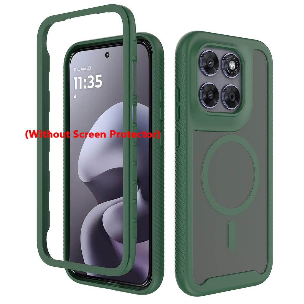 Shockproof Armor Skin Feel Matte Magnetic Phone Case For Motorola Moto G67 G77 Soft TPU Frame Translucent Acrylic Back Cover