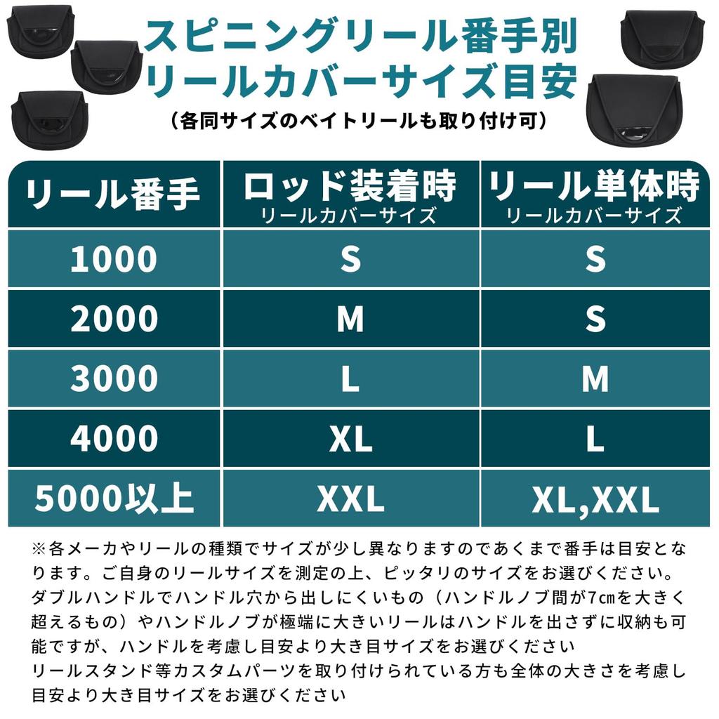 ESFUERZO Rollenabdeckungen, Rollentaschen, Angelaufbewahrung, Spinnköder-Tasche, Dickes Neoprenmaterial, mit Griffknauf-Abdeckungen (Set aus 2 Stück, Mittel)
