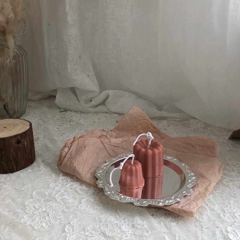 Metal Storage Tray Round Plate Jewelry Dish Earrings Ring Display Tray Desktop Decor Photo Props