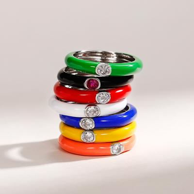 Summer Ring, Wind Enamel Drip Oil Rainbow Ring, Women's Trendy Index Finger Ring