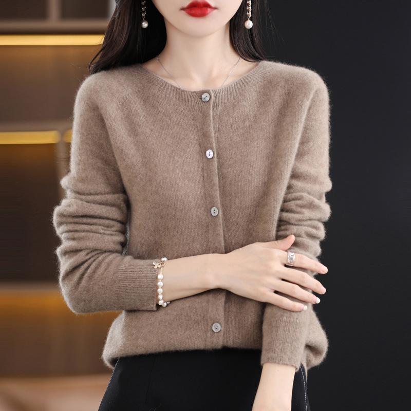 

Женский кардиган, супер теплые свитера с круглым вырезом, свободная женская одежда, женские однотонные трикотажные топы, большие размеры XXL