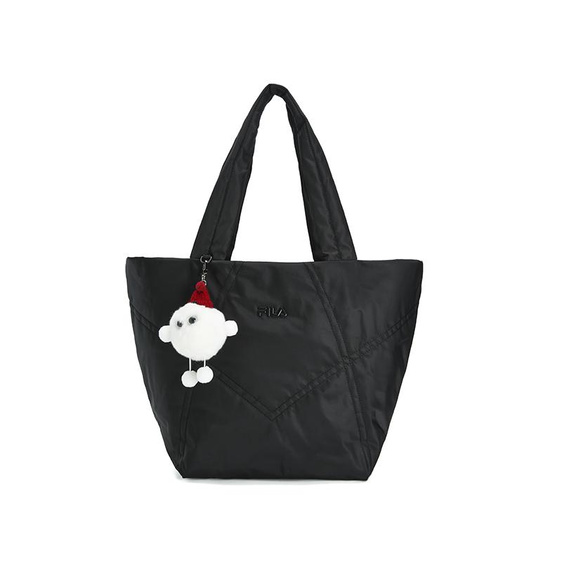Fila Мода Наследие Простой Однотонный Личность Модный Универсальный Ткань Плечевая Сумка-тоут Женские сумки Черный F13W548162FBK Jet Black