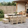 Vidaxl 11-Cz. Gartenmöbel-Set mit Kissen, Beige, Polyrattan