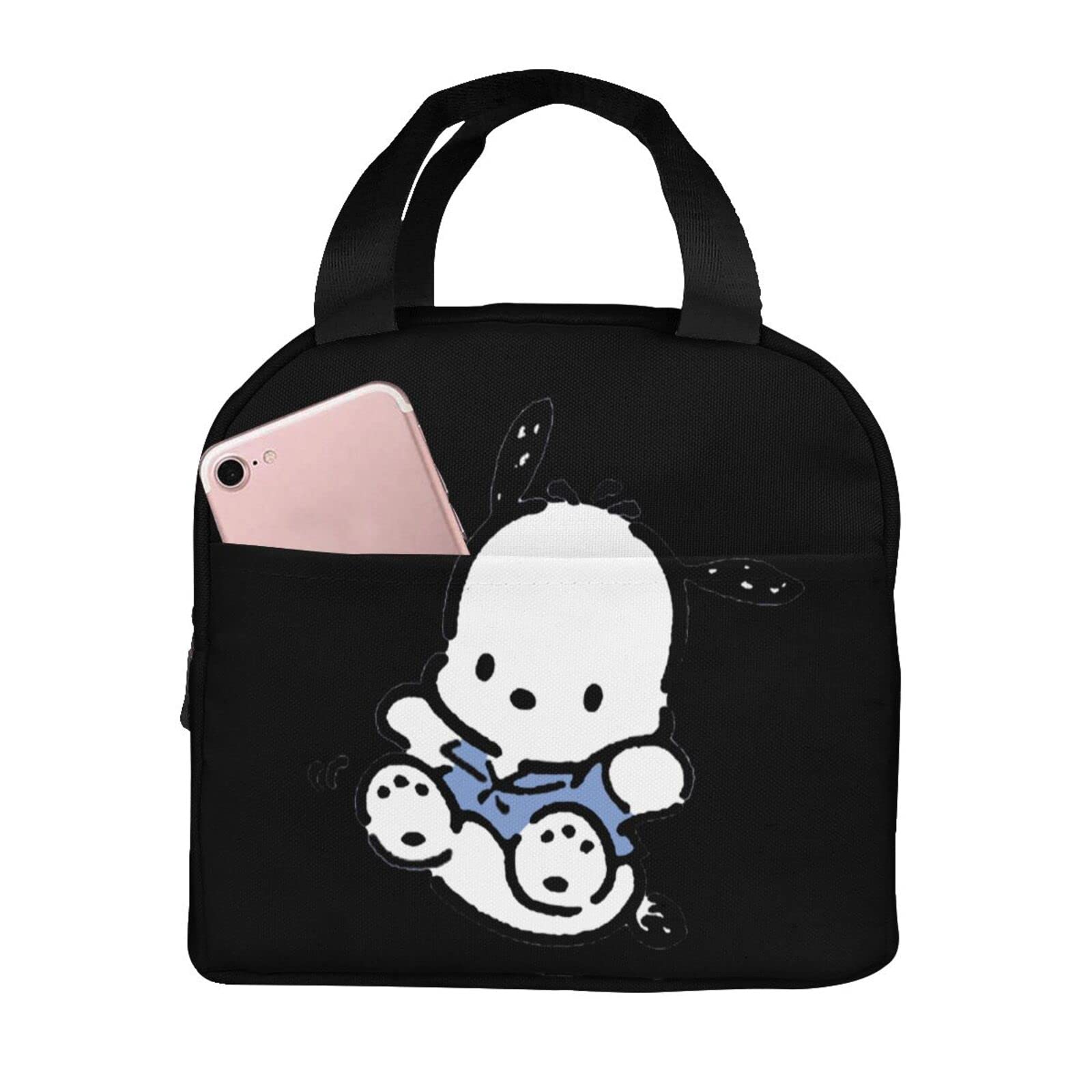 

Pochakko Insulated Lunch Bag with Clasp Bento Cooler Bag with Soft Cooler Bag Closure, Black, Box, Insulated, Zipper, Compact, Bag, Tote/Eco чёрный