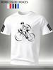 Men'S Casual Sports T-Shirt, Fashionable "Minimalist Cyclist" Print Short Sleeve, Suitable for Indoor And Outdoor Leisure Sports