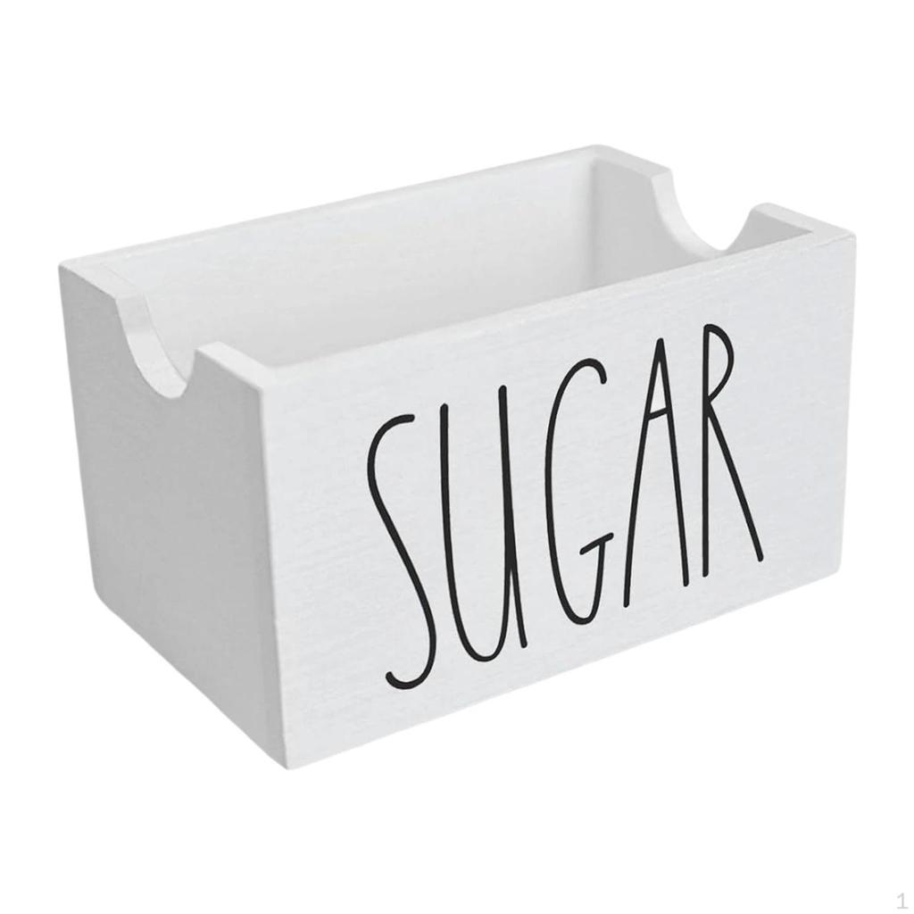 20 Sugar Packets Holder for Coffee, Wooden Container Office