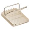 Pot Lid Storage Rack Kitchen Pot Lid Stand with Drain Tray Spoon