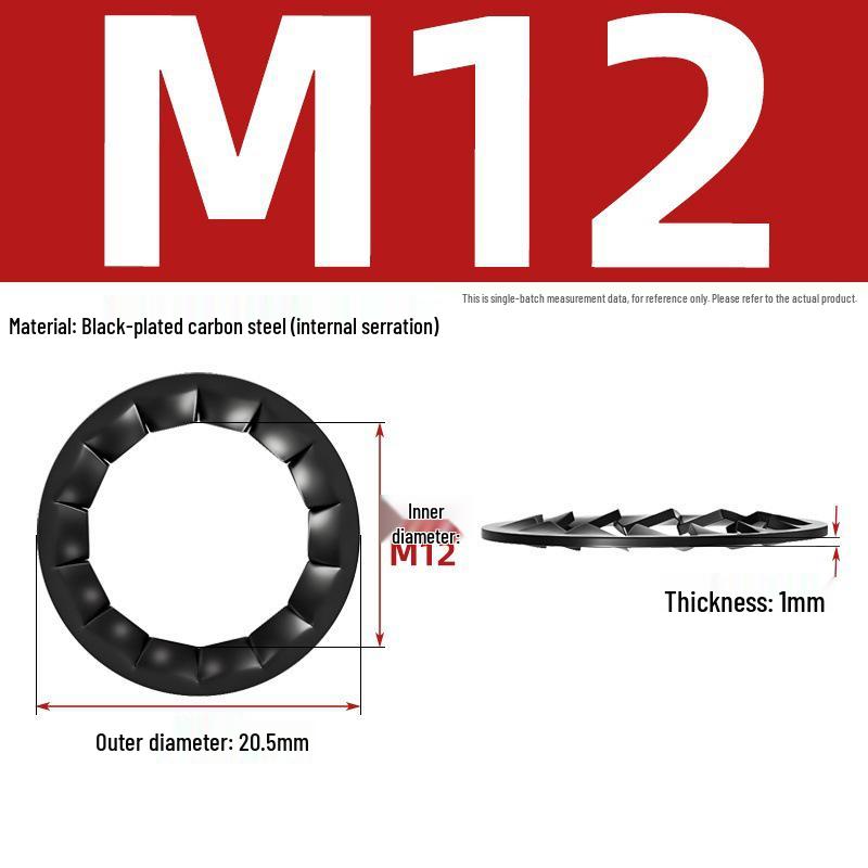 Carbon Steel Zinc-Plated Lock Washer with Inner and Outer Teeth