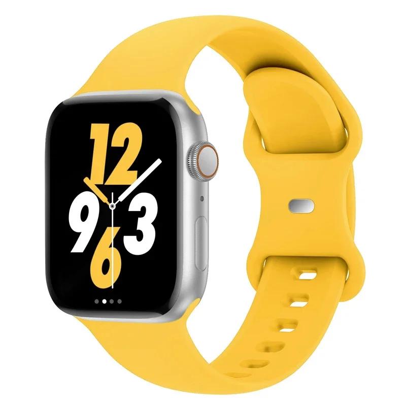 Silikonowy pasek do Apple Watch 44mm 45mm 40mm 41mm 42-38mm 45 mm bransoletka sportowa iwatch series 8 7 6 5 4 3 SE 9 Ultra 2 49mm