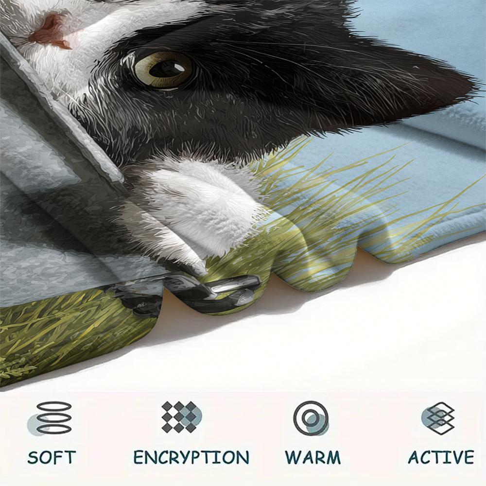 Calico Cat,pattern Flannel Blanket, High quality Comfortable for All Seasons, Home Decor, Warmth and Comfort, Perfect for Gifts.
