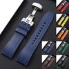 Wasserdichtes Schnellverschluss-Uhrenarmband aus Gummi 20 mm 22 mm 24 mm Schwarz Blau Silikonband für Seiko Schmetterlingsverschluss Uhrenzubehör