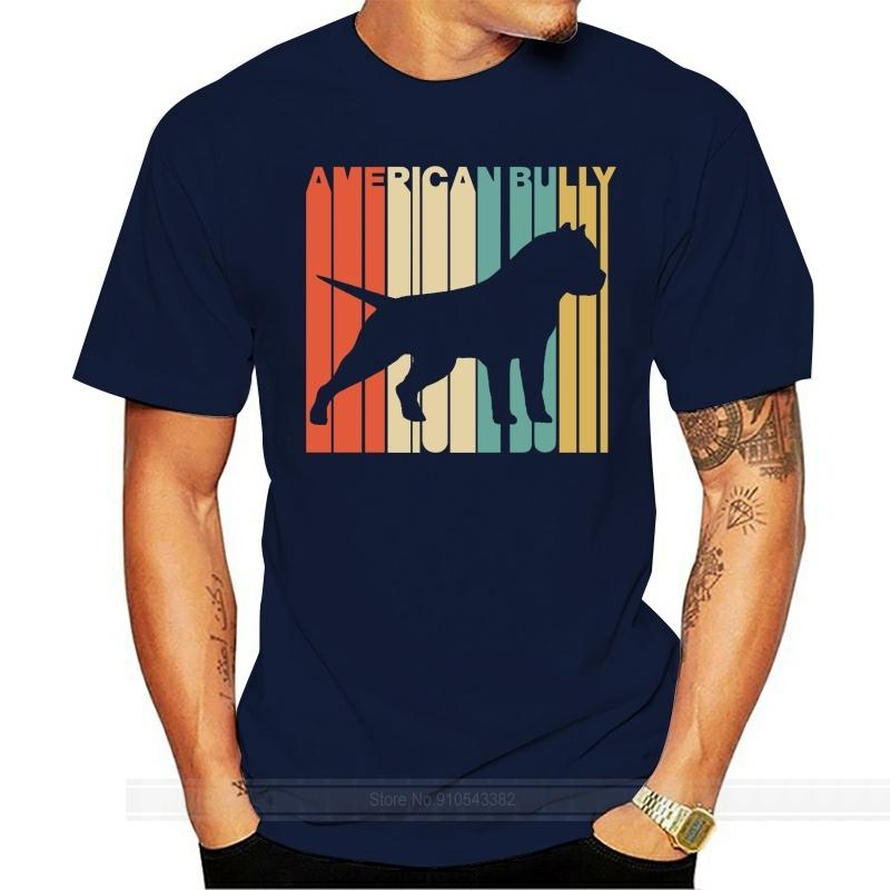 Funny T Shirts Vintage Style American Bully Silhouette Dog Owner Unisex Fashion T Shirrt