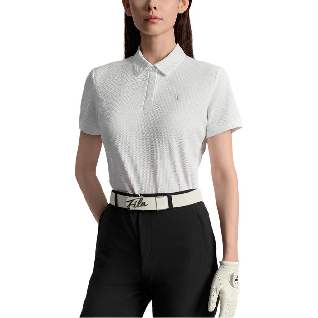 Fila Golf Series Fashion Versatile Soft Short Sleeve Polo Shirt Women Tops A11W535103F-WT
