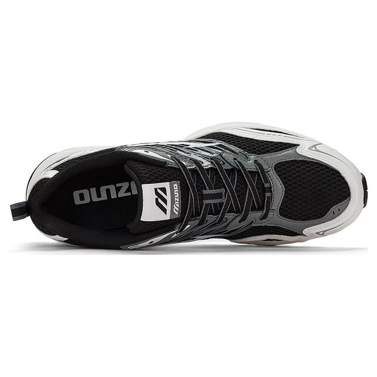 Mizuno LG 2000 Bequeme Sportleder Rutschfeste Verschleißfeste Low-Top Freizeitlaufschuhe Unisex Sneaker Schwarz Weiß Silber D1GH230204