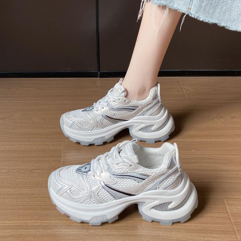 Dad shoes women's spring and autumn new little white shoes women's height-increasing mesh breathable casual sports shoes