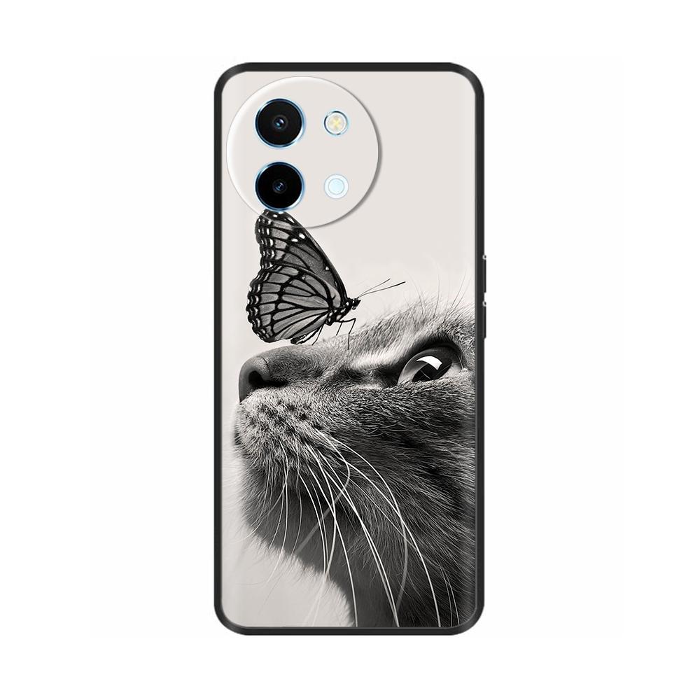 For Vivo Y38 5G Phone Case Painted Soft Black TPU Silicone Bumper For Vivo Y38 Y200i Y200t T3x Protective Back Cover Cases Capas