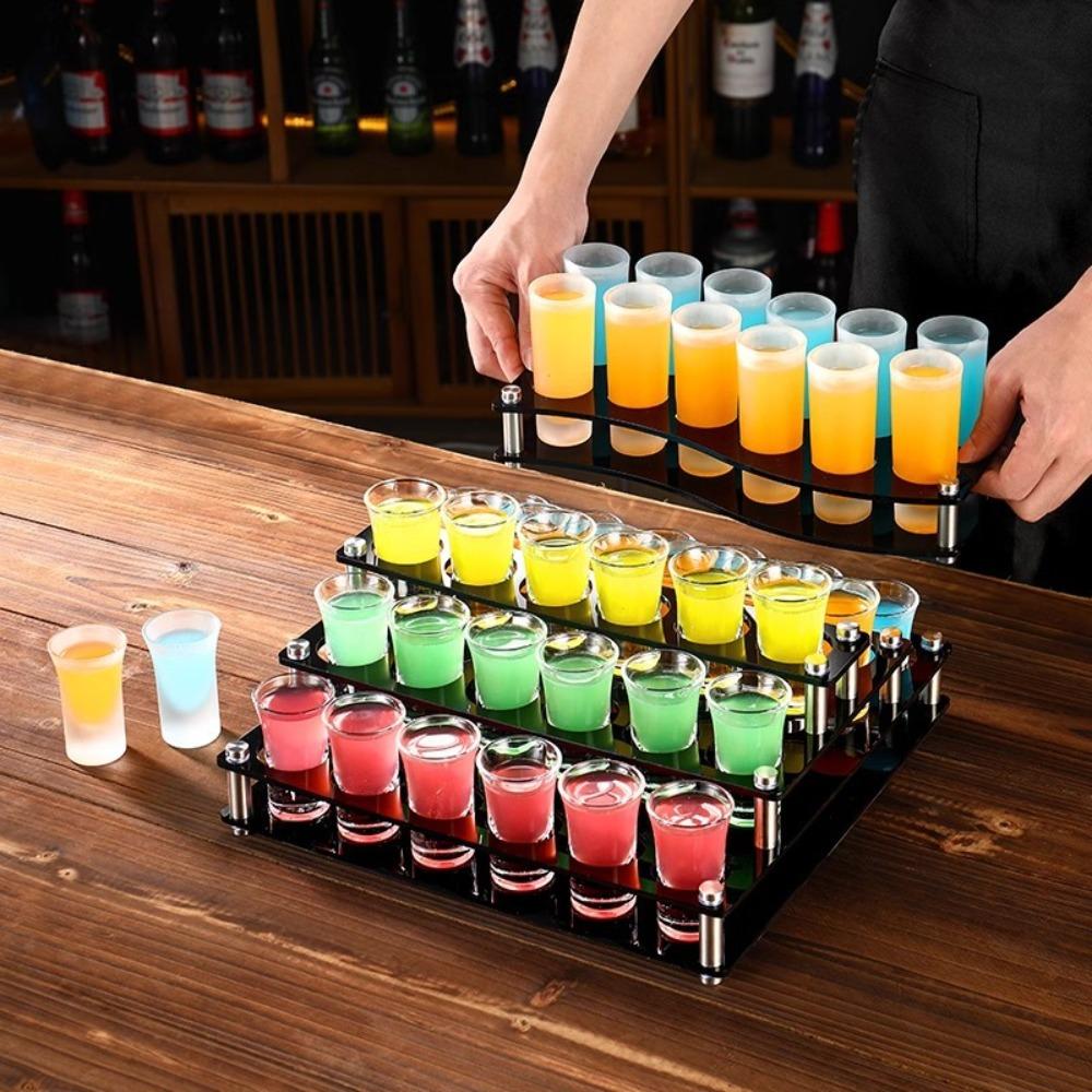 Round Hole Shot Glasses Holder 38mm Wine Cup Shelf Shot Glass Display Stand Restaurant Service