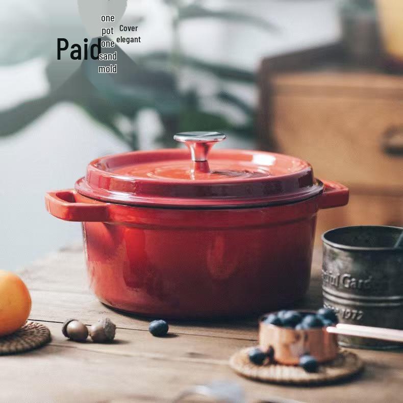 Universal Enamel Ceramic Pot for Stew, Soup, Stir-fry - Compatible with Induction and Gas Stoves