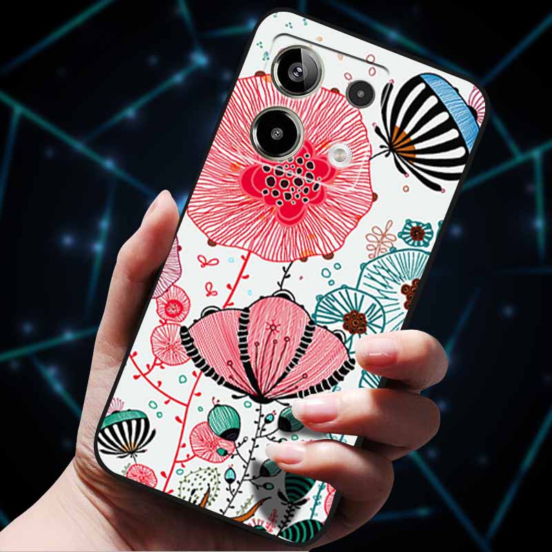 3D Flowers Emboss Fundas For Redmi Note 13 Case Note13Pro 5G Soft Silicone Phone Cases for Redmi Note 13 Pro Plus Back Cover Bag