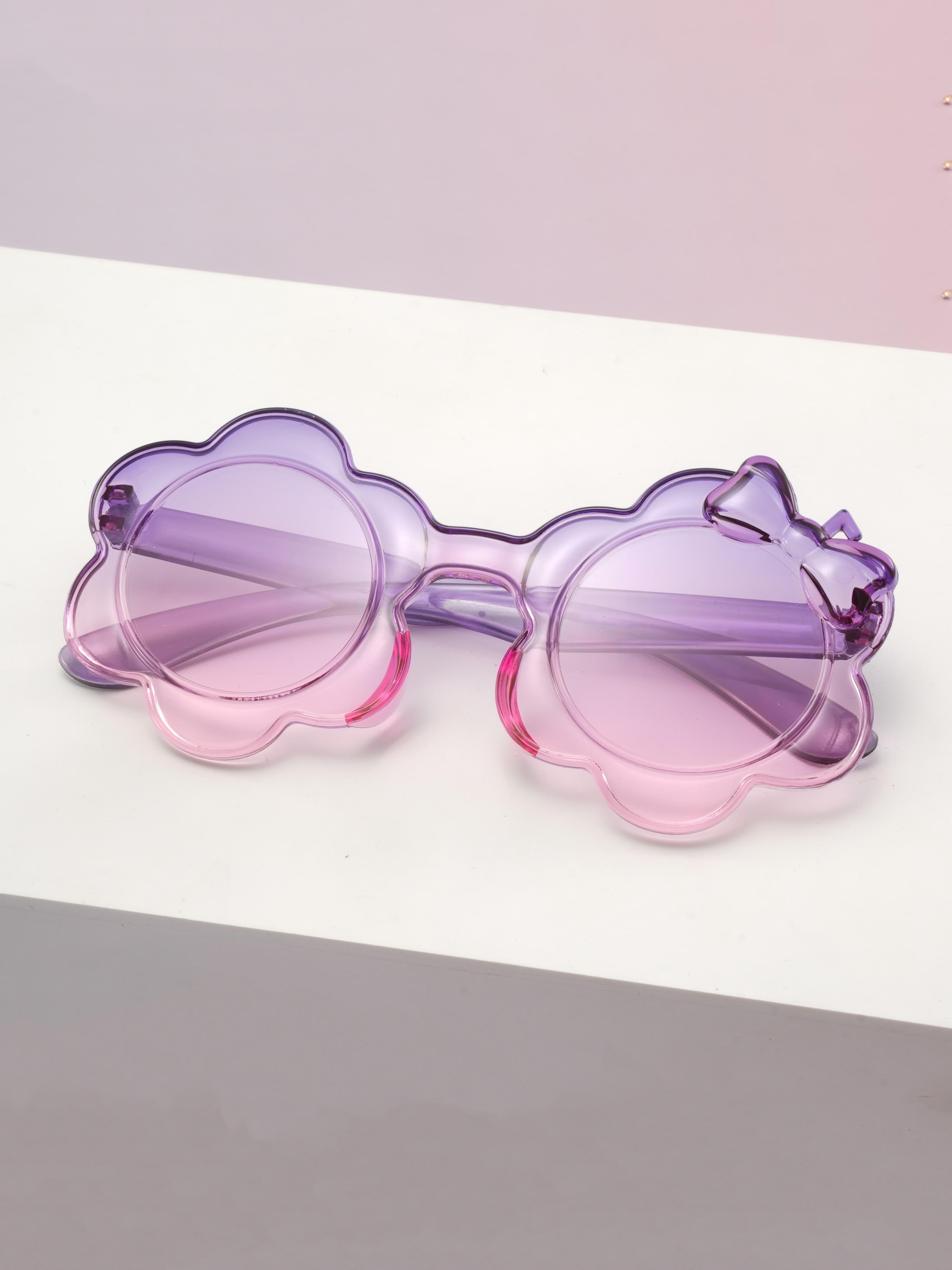 

Kids Floral Sunglasses Gradient Lenses Bow Accent for Boys and Girs Birthday Party Sunflower Sun Glasses Gift KJ021