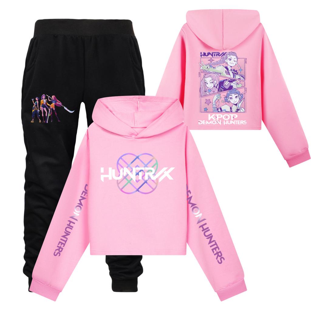 Children's Hooded Top And Pants Two-piece Tracksuit Set Long-sleeved Printed Clothing Set