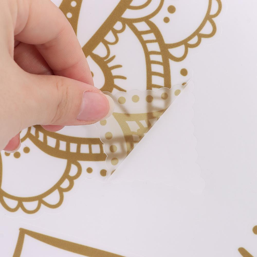 4 ks Zlatá Boho Mandala Samolepka na zeď PVC Samolepky na zeď Dekor Poloviční Mandala Nástěnná nálepka Ložnice