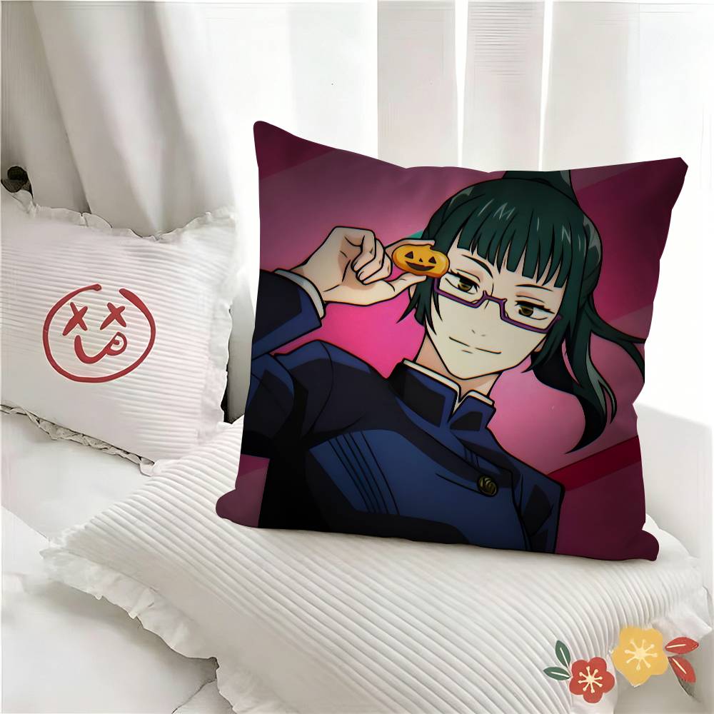 pc Funny Maki Zenin Pillow Case Fashion Square Pillowcase Bedroom Sofa Room Ins Decoration Leisure