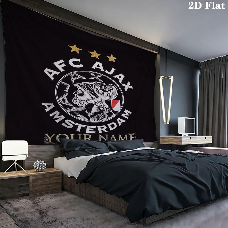 AFC Ajax Custom Name Wall Tapestry Aesthetic Wall Hanging Printed Fabric Blanket Decorative Tapestries for Bedroom Living Room Home Decor