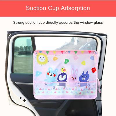 Rideau Pare-soleil Universel pour Vitre Latérale de Voiture avec Motif Animal de Dessin Animé Mignon Été Réglable Pare-soleil Couvertures
