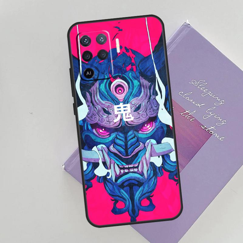 

Japanese Oni Hannya Demon Mask Phone Case For Oppo A74 A53 A54 A94 A15 A16 A17 A52 A72 A76 A96 A57S A58 A78 A98 Back Cover OPPO A54 4G