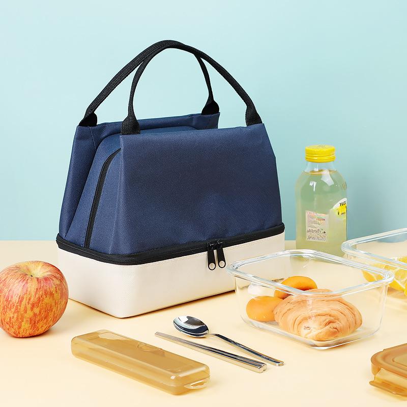 Large Capacity Double-Layer Waterproof Aluminum Foil Insulated Lunch Bag Ziplock Bag