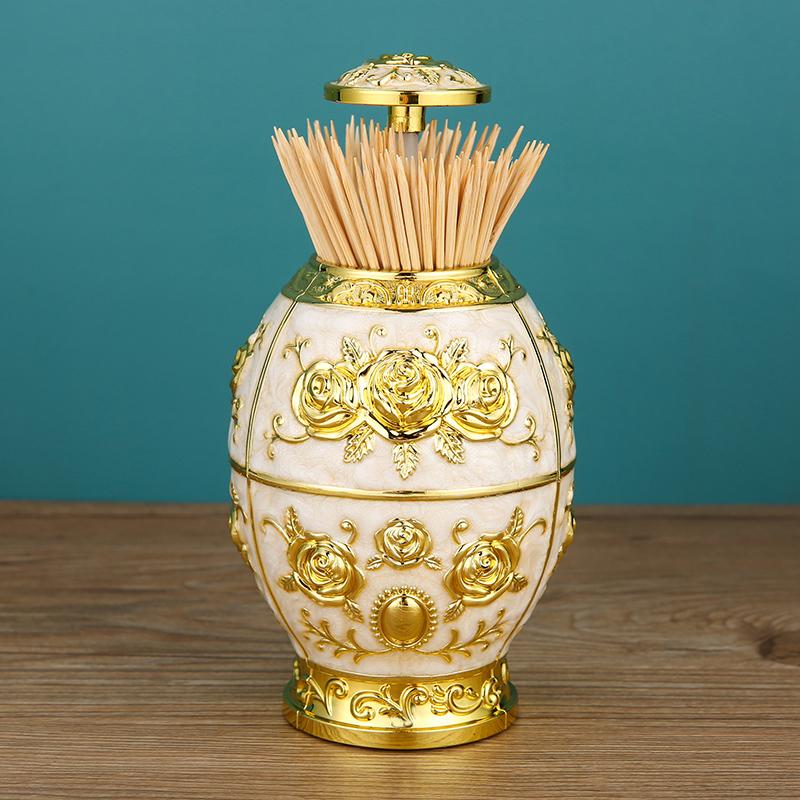 European Toothpick Holder Creative Toothpick Box Luxury Vintage Home Decor Cute Toothpick Jar