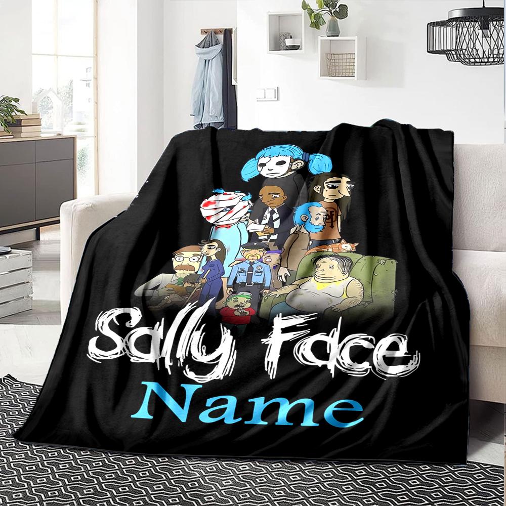 Custom Name Sally Face Theme Printed Blanket - Perfect for Couch, Bed, Travel & Outdoor Use | Machine Washable, Cozy & Durable.