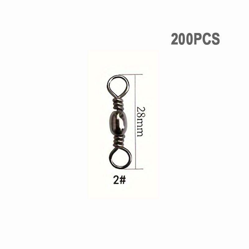 Goture 200 pz Girella a moschettone da pesca 16kg-46kg Acciaio Inossidabile Amo da pesca Girella a barilotto Attrezzatura da pesca Connettore per lenza