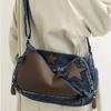 Women'S Shoulder Bag Ladies Large Capacity Denim Shoulder Crossbody Bag Leisure Commuting Handbag Star Tote Bag