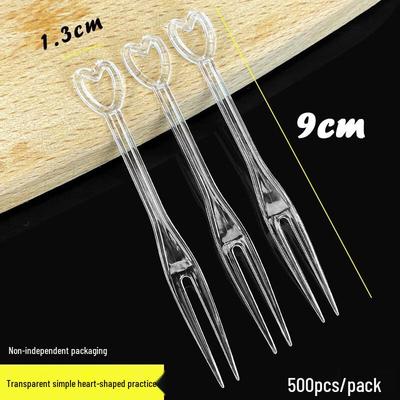 Zhaoran 500-Pack Disposable Plastic Fruit & Dessert Forks