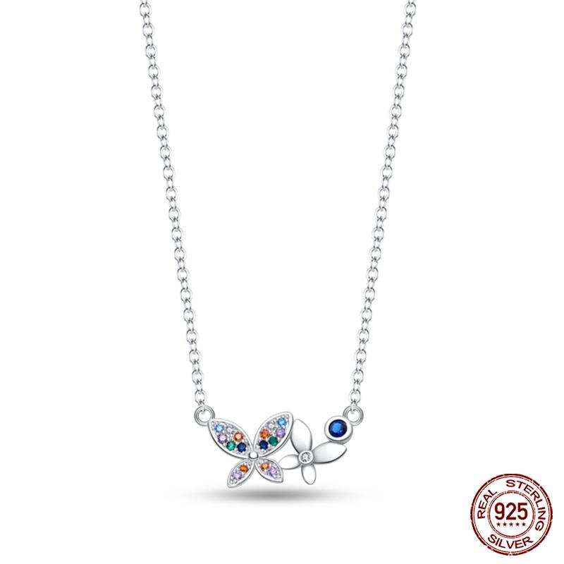 925 Silver Luminous Firefly Heart Shaped Zircon Pendant Necklace For Women Fashion Anniversary Birthday Jewelry Gifts