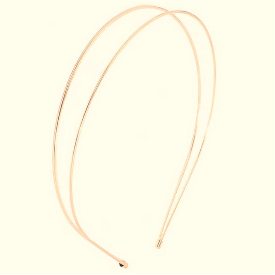 Neue dünne goldfarbene Stirnbänder für Damen, mehrlagiger Legierungs-Haarreif, doppelte Reihe, Metall-Haarbänder, Haaraccessoires, glatter Kopfschmuck