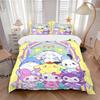 3pcs Sanrio Cartoon Character Hello Kitty Design Pattern Bedding Three-Piece Set (1 Cover + 2 Pillowcases, No Fillings), Soft and Comfortable W089