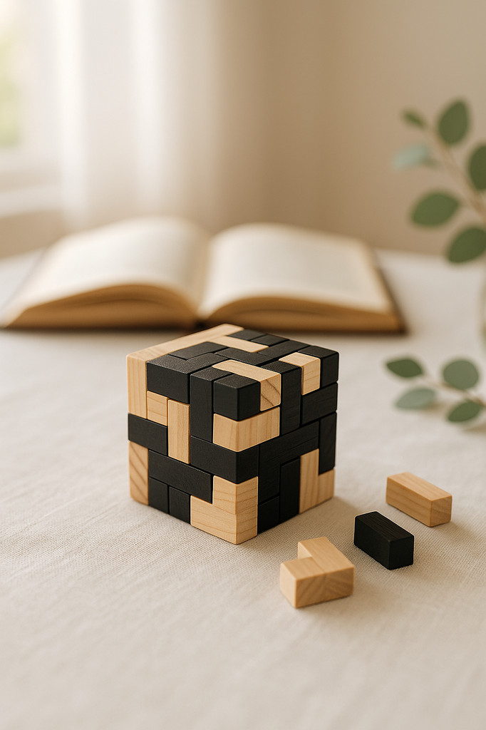 3D Cube Puzzle Luban Interlocking Creative Educational Wooden Toy Brain IQ Mind Early Learning Game Gift For Children Letter 54T