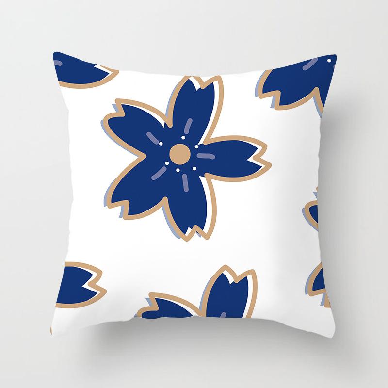 New Ins Nordic-style Pillowcase Geometric Abstract Art Figure Blue Pillow Cushion Cover
