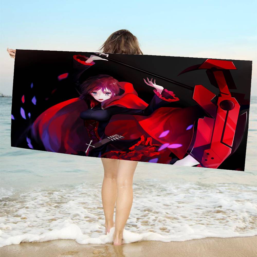 RubyRose RWBY Anime Microfiber Printed Beach Towel Mountain Climbing Yoga Beach Swimming Running Absorbent Soft Towel