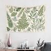 Botanical Polyester Fabric Tapestry Floral With Green White Spring Wall Hanging Tapestry,Plants Leaves Tapestry Daily Decorative
