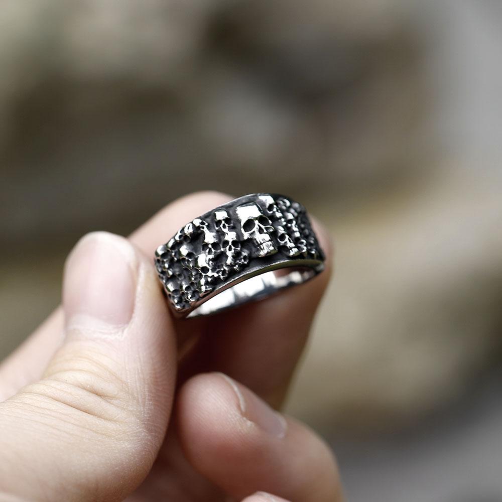 2026 NEW Men's 316L Stainless Steel Rings Vintage Halloween Gothic Funny Devil Skull Punk Fashion Jewelry Free Shipping
