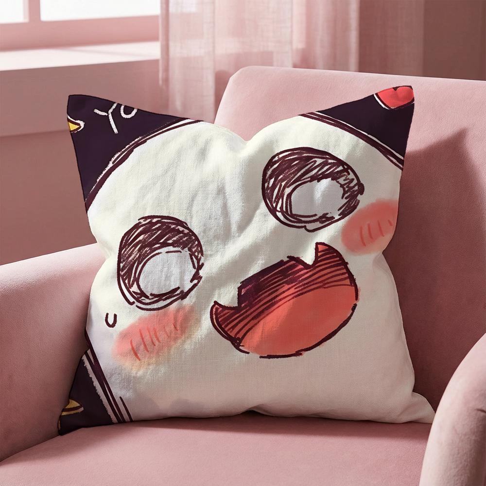 Character Cute Ghost Cushion Cover MultiScene Pillow Cover for Home Car Reversible Soft Durable for Daily Use