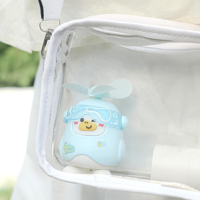 Swim Duck Hand Free Lazy Hanging Mini Fan Strap Kids Gift Children Promotion Gifts Handheld Portable Usb Rechargeable Neck Fan