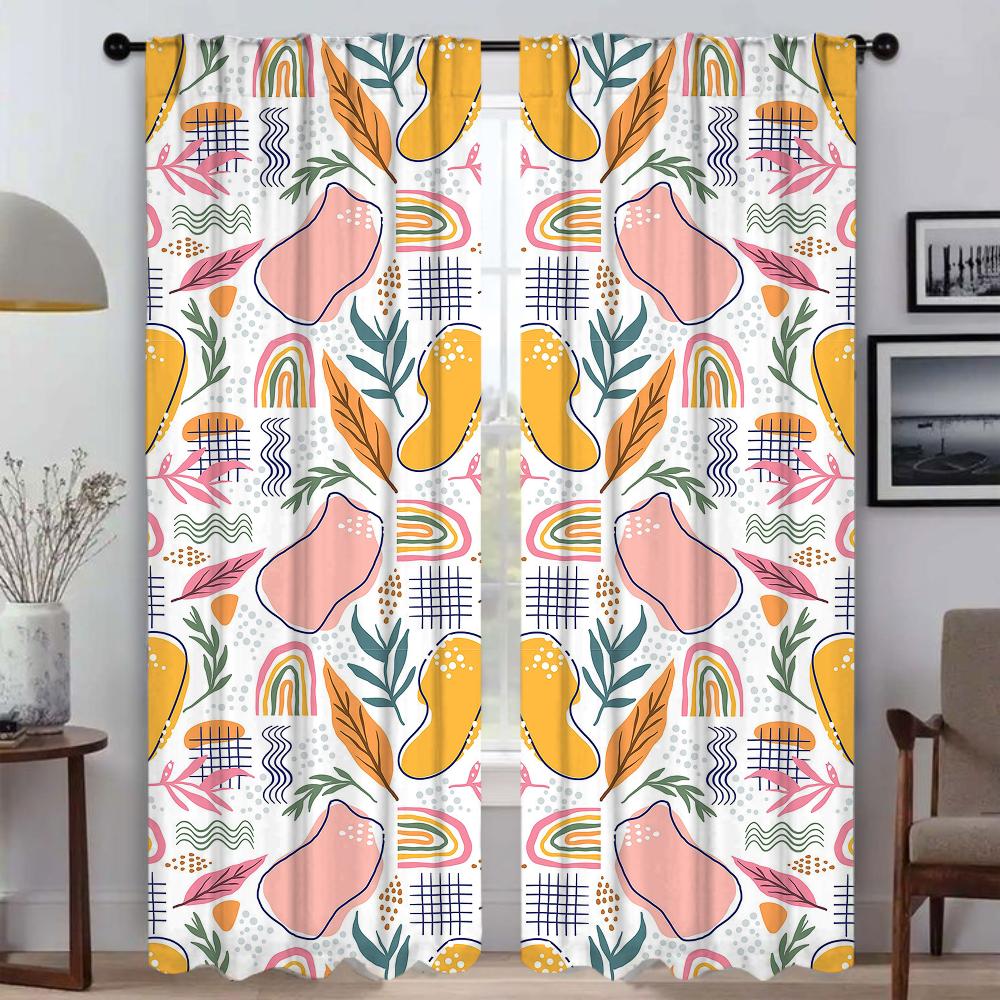 Art Pattern Home Interior Curtains Living Room Halloween Decoration Curtain Shades Tulle Bedroom Partition Darkening For Great Made Of Polyester