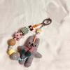 Short Bracelet Rabbit Phone Strap Bag Charm Beaded Phone Chain Mobile Phone Lanyard  Bag Keychains