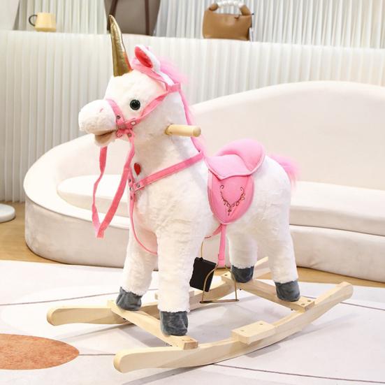 Horse Stick Toy for Pretend Play Plush Pony Head on Wooden Stick Soft Plush Horse Head Role Play Toy for Boys Girls